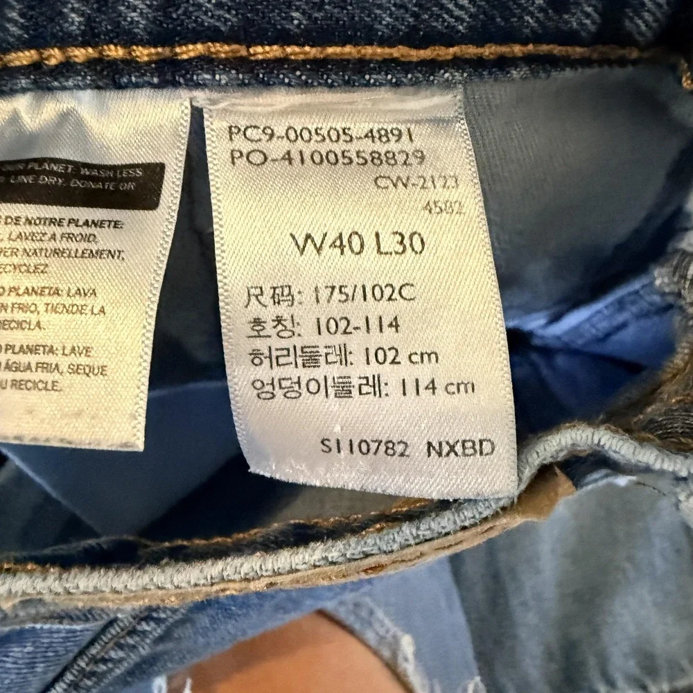 Levis 505 Jeans Mens 40x30 Blue Denim Straight Leg Regular Fit Medium Wash